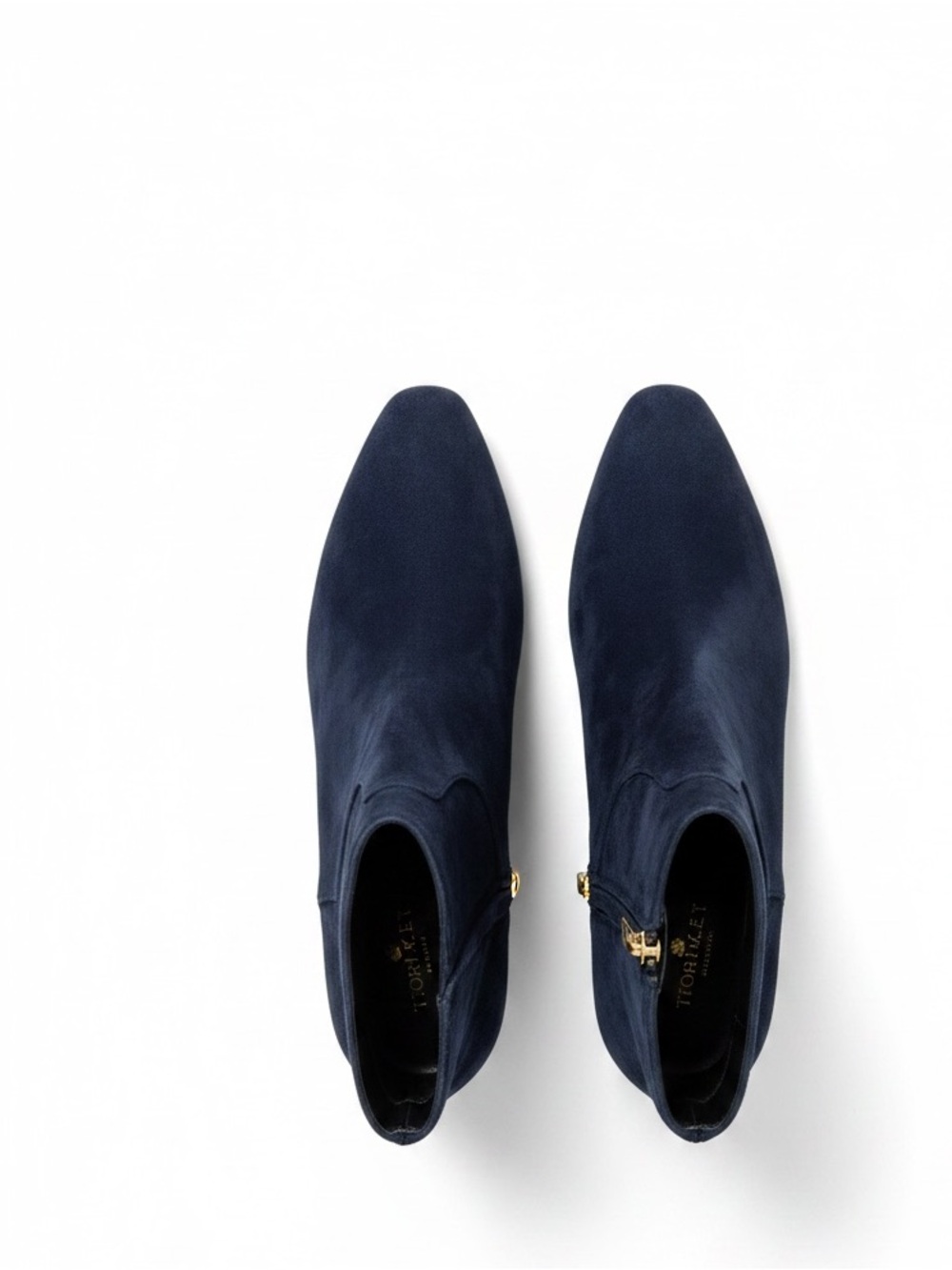 Veronica Beard Kelby Navy Suede Snipped Toe Ankle Boots Size 9.5 NWOB - Picture 4 of 12